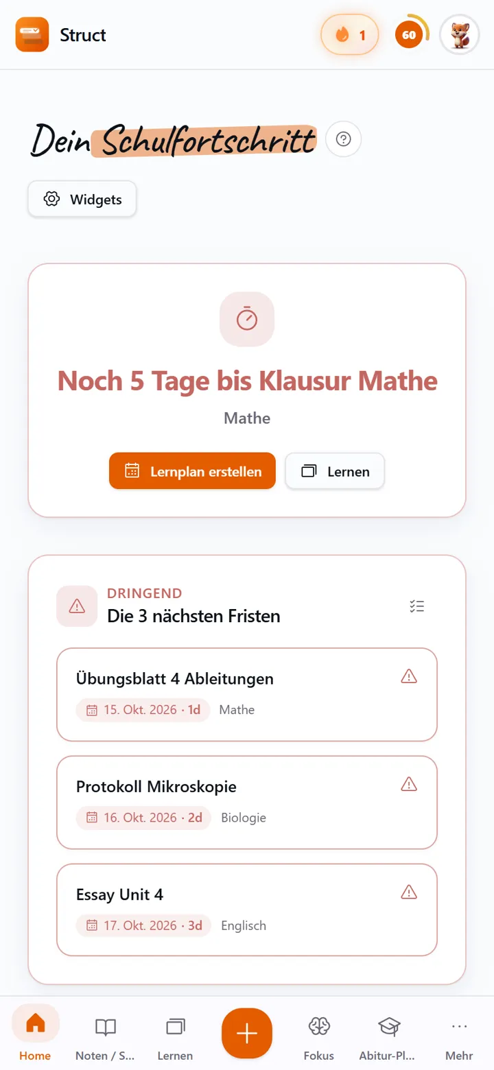 Struct App: Dein Tag auf einen Blick